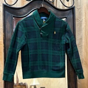 Boys Polo by Ralph Lauren Dark Green plaid Knit Sweater